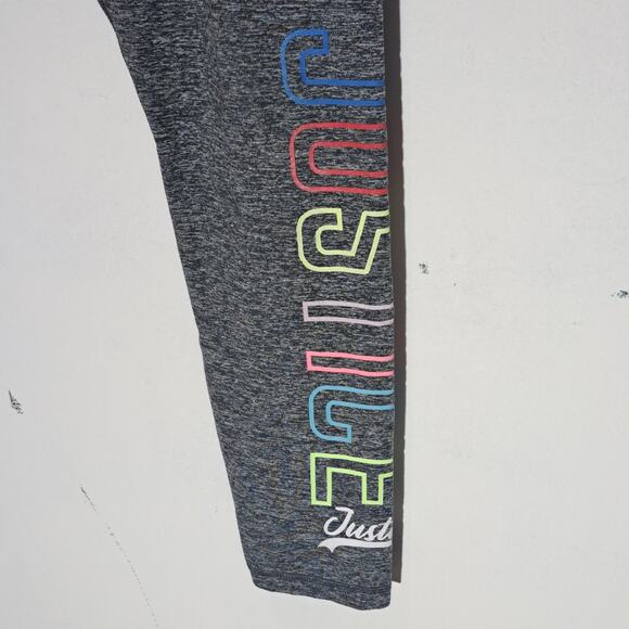 Justice Active Girl's Plus 20/22 Gray Logo Leggings - Picture 3 of 6